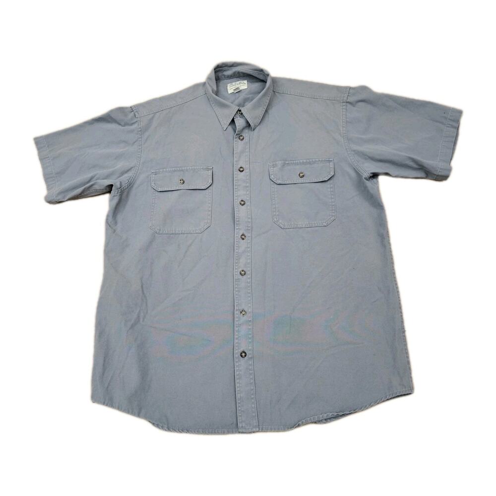 Vintage Cabelas Heavy Canvas Shirt Men’s Size XL Tall Tan Button Up Stonewashed